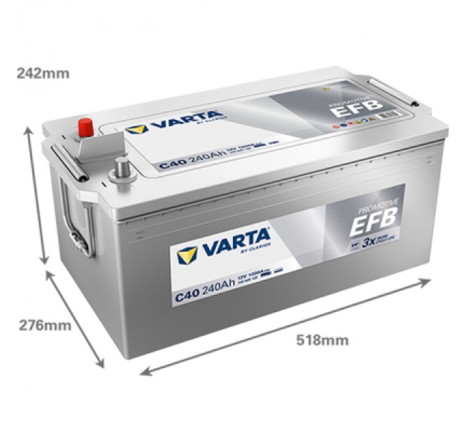 Varta Акумулятор автомобільний Varta ProMotive EFB 240Ah бокова(+/-) (1200EN) C40 (740500120)