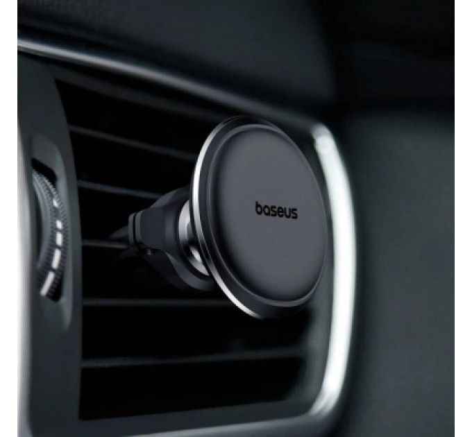 Baseus Універсальний автотримач Baseus Magnetic Car Mount Phone Holder with Cable Clip Air Vent Version Cluster Black (C40141201113-00)
