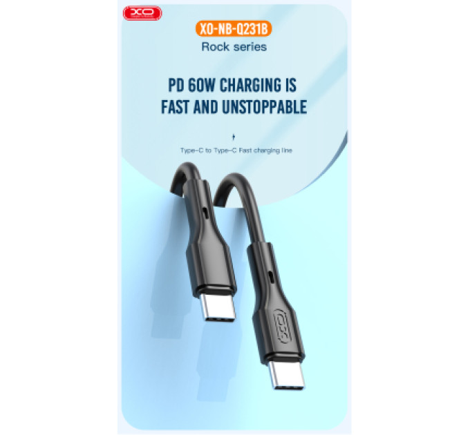 XO Дата кабель USB-C to USB-C 1.0m 60W Rock XO (NBQ231B_White)