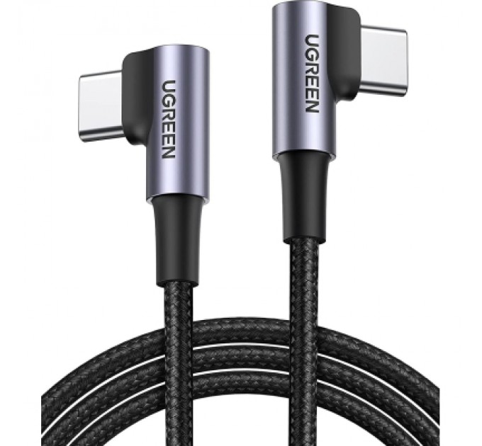 Ugreen Дата кабель USB-C to USB-C 2.0m 3A 60W US323 90-degree Black Ugreen (70531)