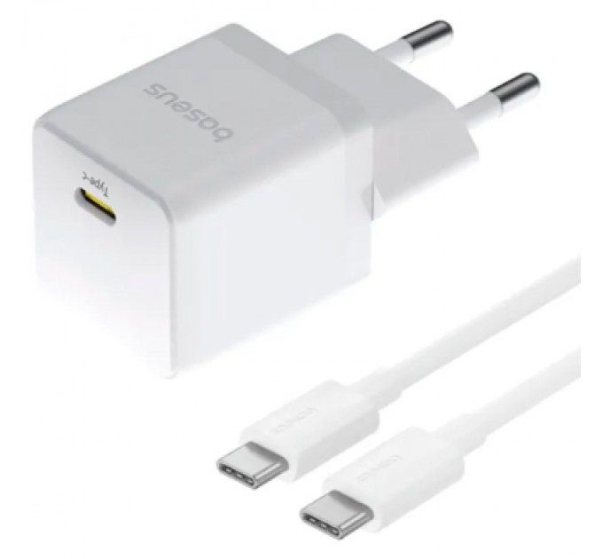 Baseus Зарядний пристрій Baseus Palm Fast Charger 1C 20W + Cable 1.0m Type-C 60W white (P10111602213-01)