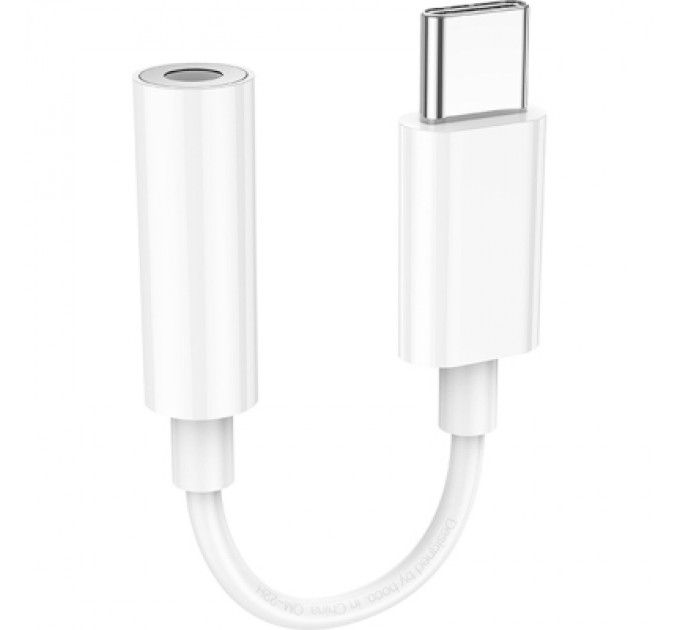 HOCO Адаптер USB-C M to 3.5mm F LS35 white HOCO (6931474790767)