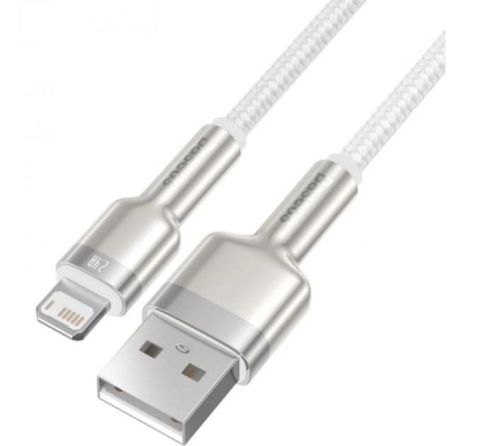 Baseus Дата кабель USB 2.0 AM to Lightning 1.0m Cafule Series Metal 2.4A White Baseus (CALJK-A02)