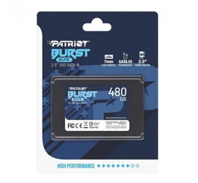 Накопичувач SSD 2.5" 480GB Burst Elite Patriot (PBE480GS25SSDR)