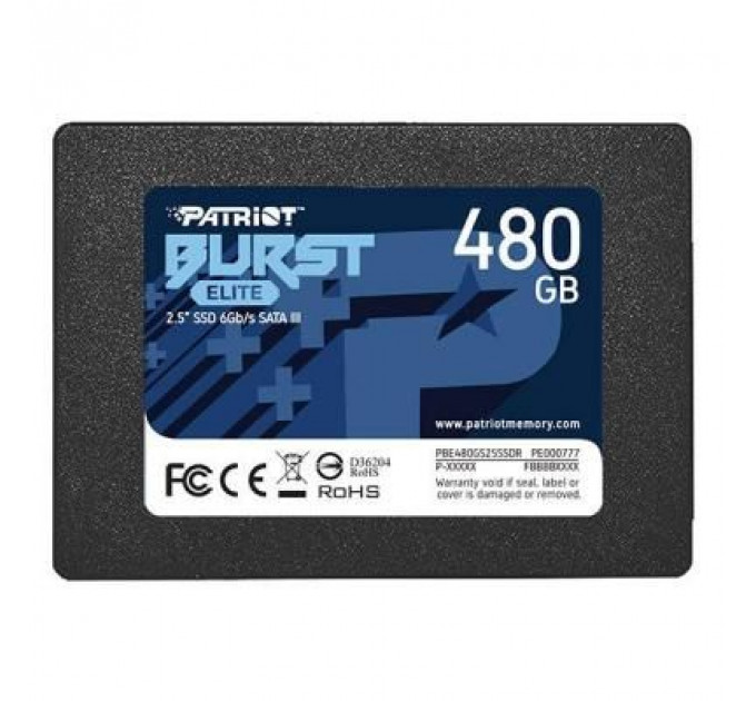 Накопичувач SSD 2.5" 480GB Burst Elite Patriot (PBE480GS25SSDR)