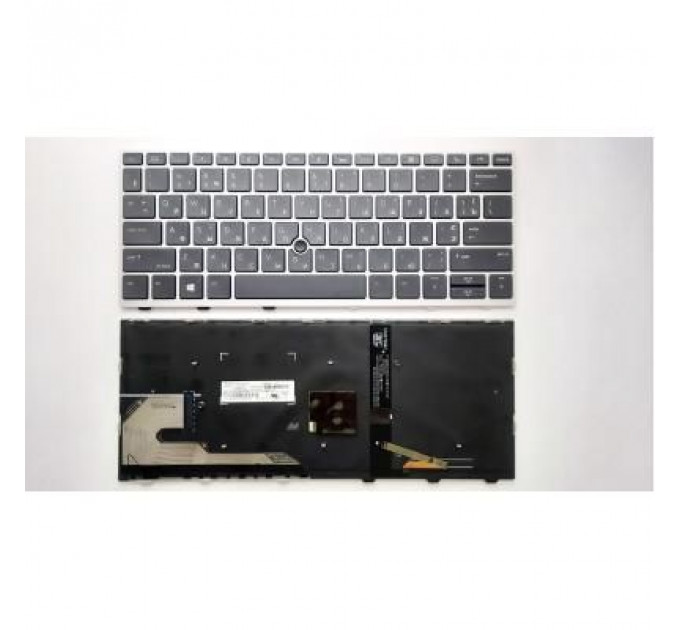 Клавіатура ноутбука HP EliteBook 830 G5 черная с серебр рамкой ТП и подсв (A46156)