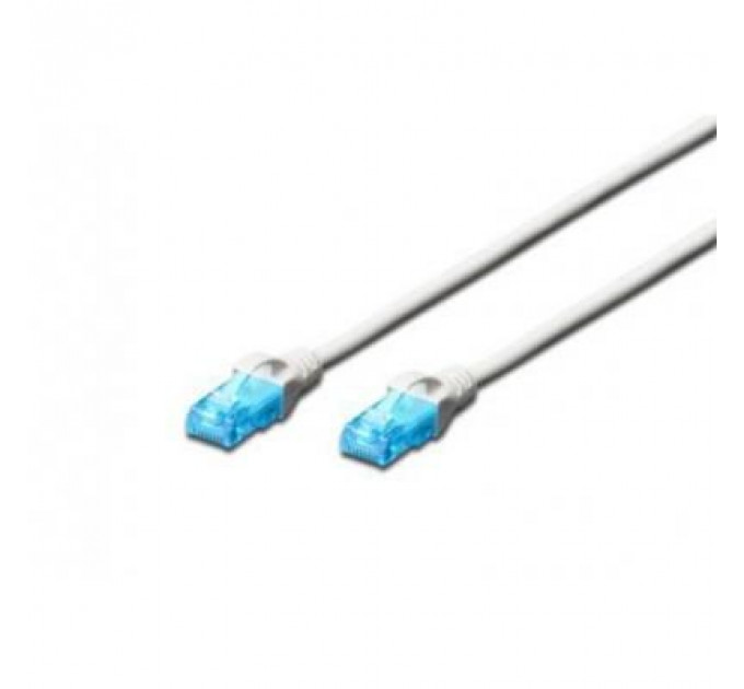 Патч-корд 5м, UTP, cat.5e, AWG 26/7, CCA, PVC, white Digitus (DK-1512-050/WH)