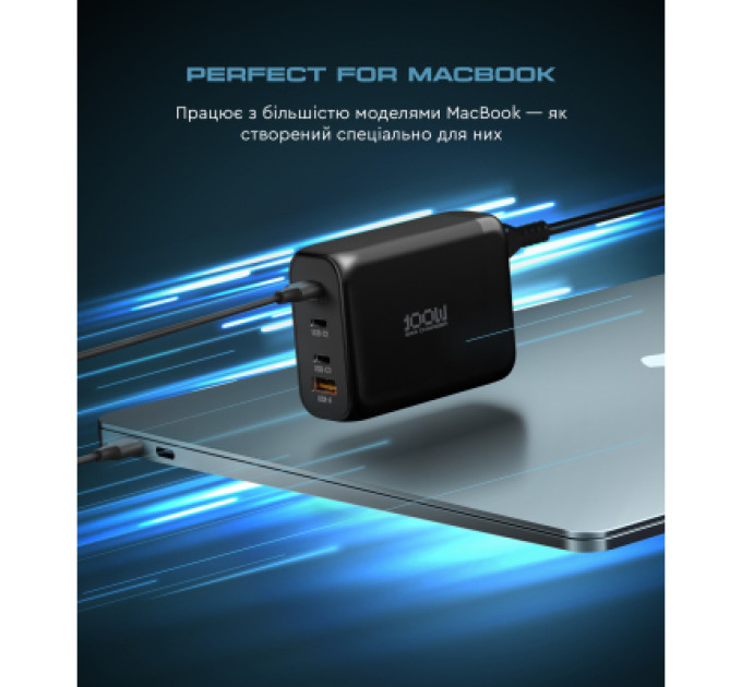 Armorstandart Зарядний пристрій Armorstandart ARP-131 Resolute Power USB-C 100W GaN Black (ARM70024)
