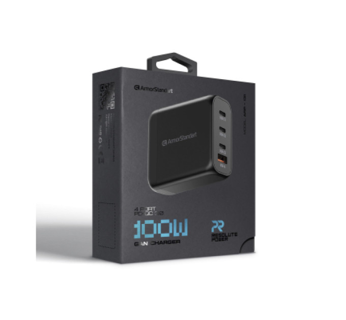 Armorstandart Зарядний пристрій Armorstandart ARP-131 Resolute Power USB-C 100W GaN Black (ARM70024)