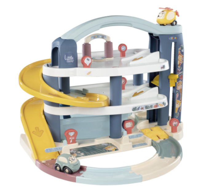 Smoby Ігровий набір Smoby Little Великий гараж 3 поверхи, з машинкою та гелікоптер (7600140203)
