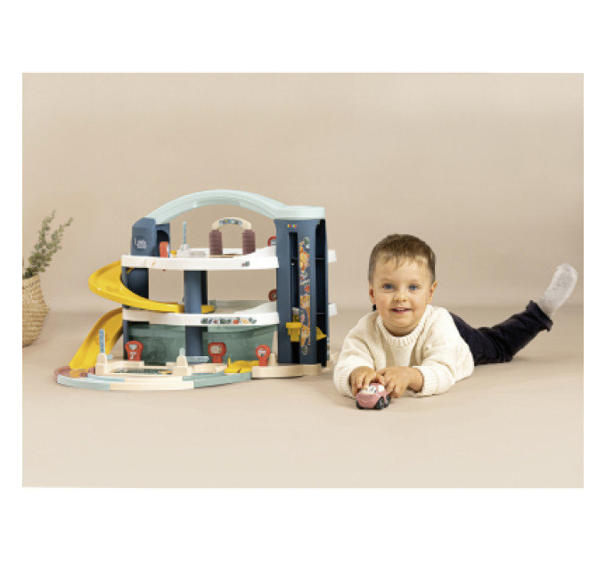 Smoby Ігровий набір Smoby Little Великий гараж 3 поверхи, з машинкою та гелікоптер (7600140203)