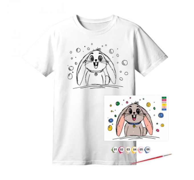 Rosa Набір для творчості Rosa футболка-розмальовка, Funny Вunny, бавовна 100, розмір XS (4823098544838)