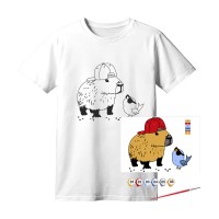 Набір для творчості Rosa футболка-розмальовка, Капібара, бавовна 100, розмір XS (4823098544869)