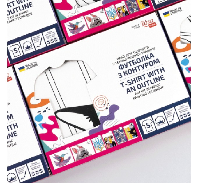 Rosa Набір для творчості Rosa футболка-розмальовка, Чорний кіт, бавовна 100, розмір S (4823098542070)