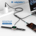 Promate Дата кабель USB-C to 2xUSB-C 100W + Apple Watch 5W 1.4m FUSION-CCW black Promate (fusion-ccw.black)