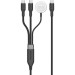 Promate Дата кабель USB-C to 2xUSB-C 100W + Apple Watch 5W 1.4m FUSION-CCW black Promate (fusion-ccw.black)