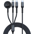 Promate Дата кабель USB-C to Lightning 27W + USB-C 60W + Apple Watch 2.5W 1.5m icharge trio black Promate (icharge-trio.black)