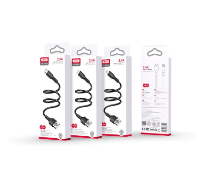 XO Дата кабель USB 2.0 AM to Lightning NB230-AI black XO (NB230-AI.black)
