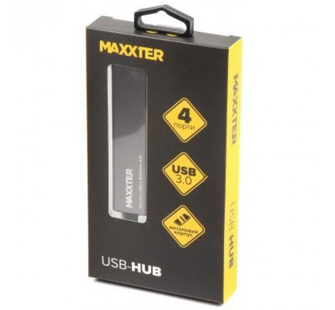 Концентратор Maxxter USB 3.0 Type-A 4 ports grey (HU3A-4P-02)