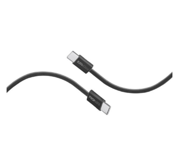 Promate Дата кабель USB-C to USB-C 2.0m 60W PD EcoLine-CC200 black Promate (ecoline-cc200.black)