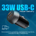 Promate Зарядний пристрій Promate drivegear-pd33 USB-C PD33W + USB-A QC3.0 Black (drivegear-pd33)