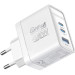 Promate Зарядний пристрій Promate powerport-45 2xUSB-C PD + USB-A QC 45W White (powerport-45.white)