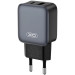 XO Зарядний пристрій XO L154 USB-C PD20W + USB-A QC3.0 Black (L154.black)