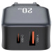 XO Зарядний пристрій XO L154 USB-C PD20W + USB-A QC3.0 Black (L154.black)
