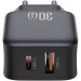 XO Зарядний пристрій XO L156 USB-C PD30W + USB-A QC3.0 Black (L156.black)