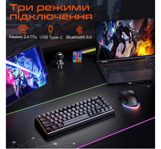 Клавіатура Meetion MK12 Bluetooth/USB Type-C Black (MT-MK12-A-RUA)
