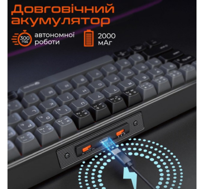 Клавіатура Meetion MK12 Bluetooth/USB Type-C Black (MT-MK12-A-RUA)