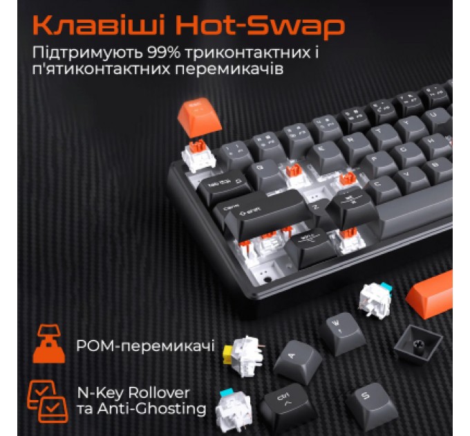Клавіатура Meetion MK12 Bluetooth/USB Type-C Black (MT-MK12-A-RUA)