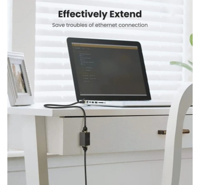 Зрощувач RJ-45 NW114 Ethernet Cable Extender Adapter Black UGREEN (20390)