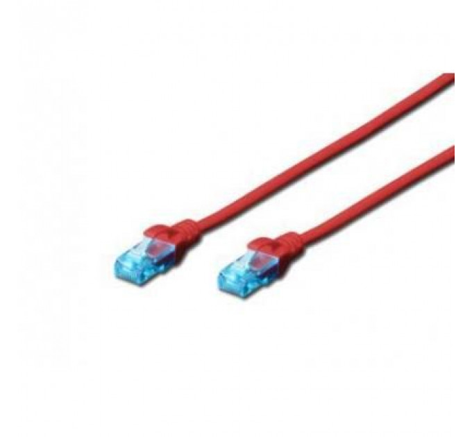 Патч-корд 5м, UTP, cat.5e, AWG 26/7, CCA, PVC, red Digitus (DK-1512-050/R)