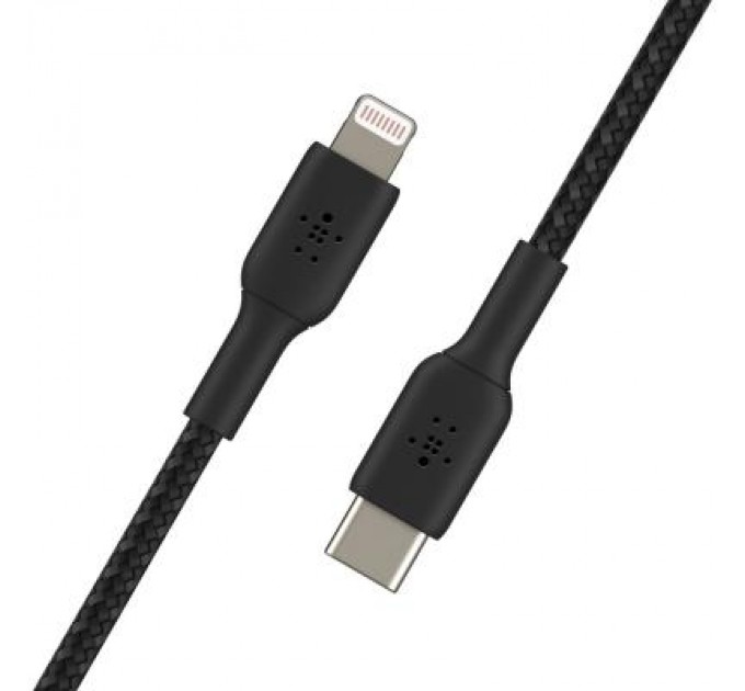 Дата кабель USB 2.0 AM to Lightning 1.0m BRAIDED black Belkin (CAA004BT1MBK)