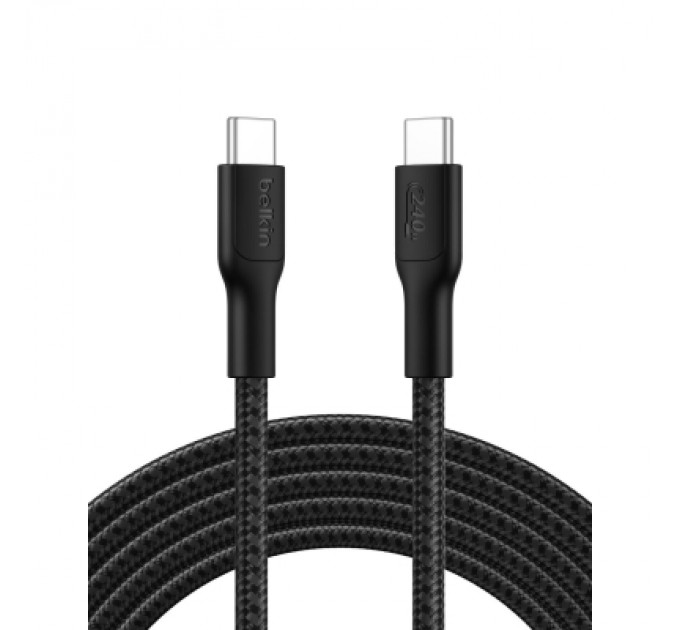 Дата кабель USB-C to USB-C 3.0m 240W black Belkin (CAB025HQ3MBK)