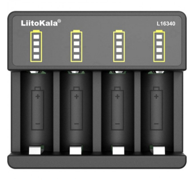 Зарядний пристрій для акумуляторів Liitokala 4 Slots, Li-ion, 16340, CR123A (Lii-L16340)