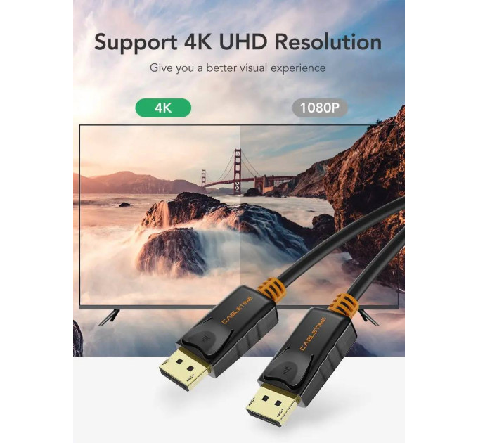 Cabletime Кабель Cabletime DisplayPort - DisplayPort V 1.2 (M/M), 1 м Black (CD21H)