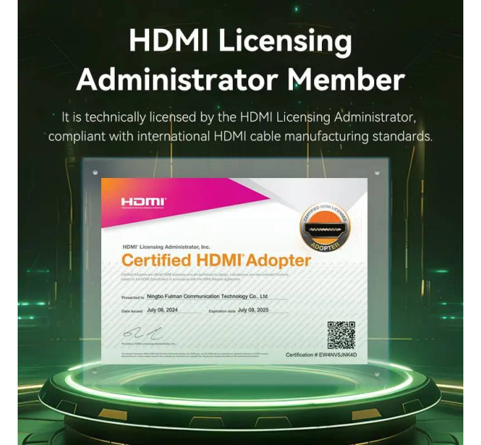 Vention Кабель Vention HDMI - HDMI V 2.1 (M/M), 1,5 м, Green (ALOGG)