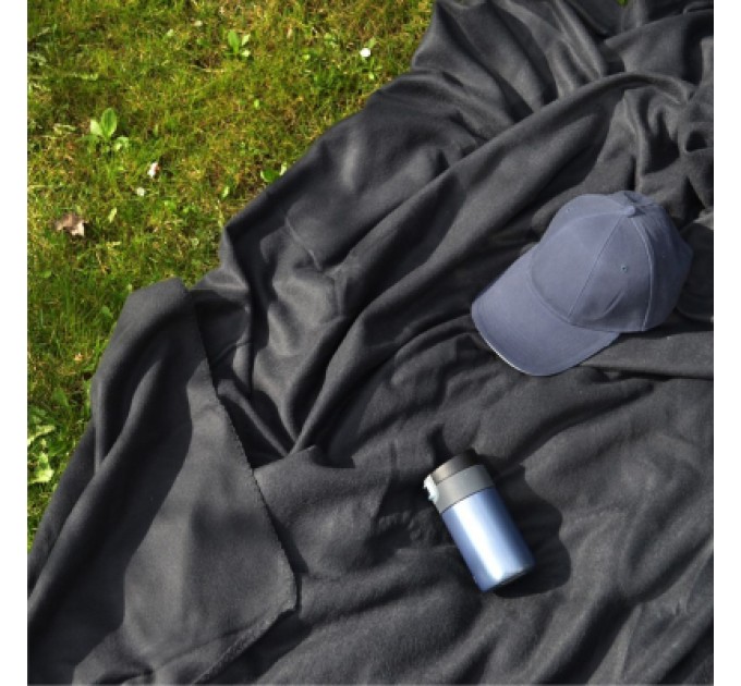 Плед Bergamo флісовий Warm у чохлі 150 х 180 см чорний (202311pl-01)