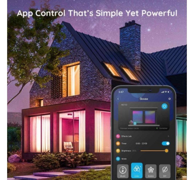 Світлодіодна стрічка Govee H615A LED 5.0m, RGB, WI-FI/Bluetooth, microphone, white (H615A3A3)