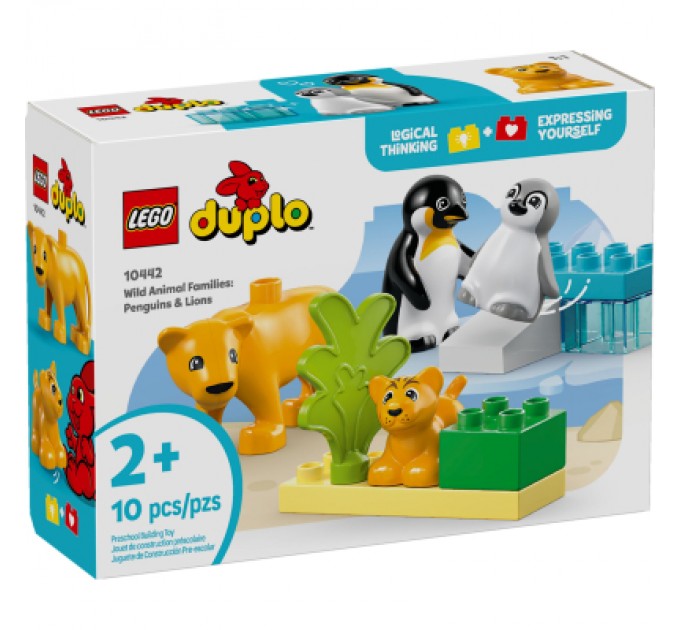 Конструктор LEGO DUPLO Town Сімейства диких тварин: Пінгвіни та Леви (10442)