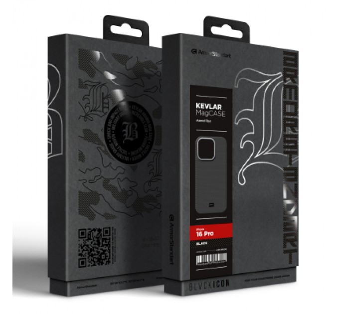 Чохол до мобільного телефона Armorstandart BlackIcon Kevlar MagCase Apple iPhone 16 Pro Black (ARM88534)