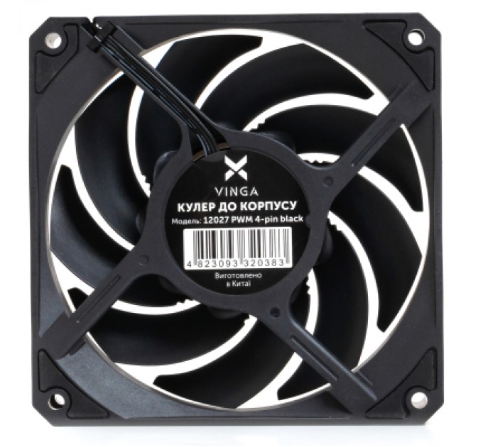 Кулер до корпусу Vinga 12027 PWM 4-pin black