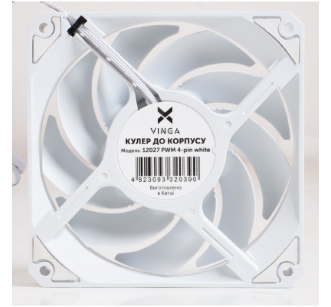 Кулер до корпусу Vinga 12027 PWM 4-pin white