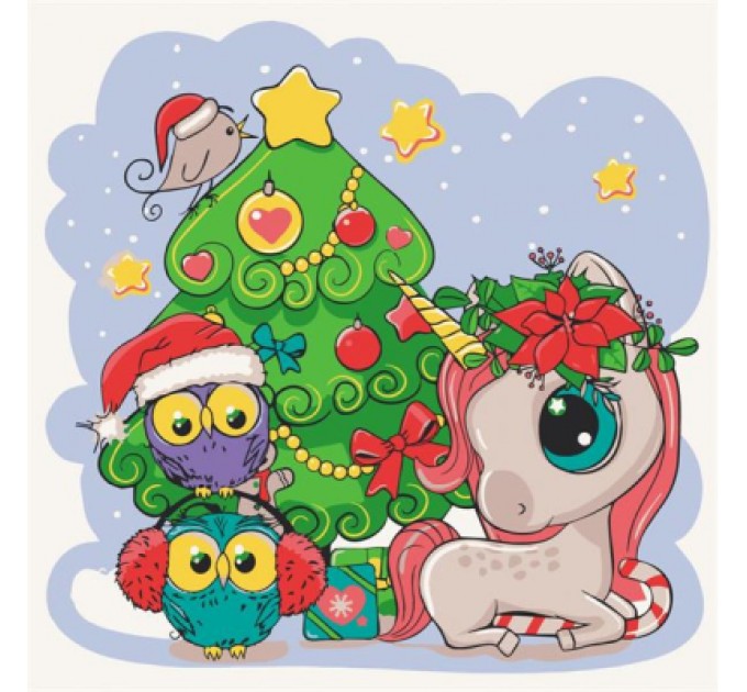 Картина по номерам ArtCraft Єдиноріжка з друзями 30х30 см (15553-AC)