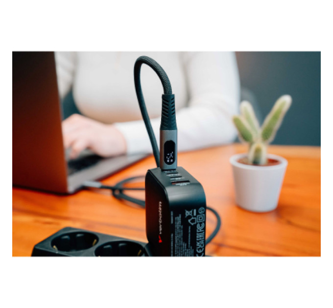 Verbatim Дата кабель USB-C to USB-C 1.2m with display 100W black Verbatim (31848)