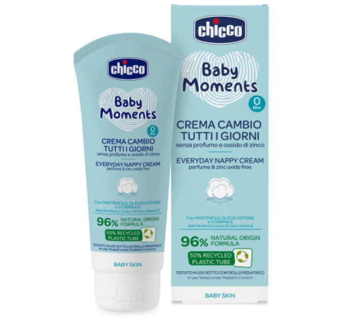 Chicco Дитячий крем Chicco Baby Moments захисний щоденний з патенолом під підгузок 100 мл (11641.00)