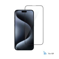 Скло захисне 2E iPhone 15 Pro Max 2.5D FCFG black (2E-IP-15PM-6.7-SMFCFG-BB)
