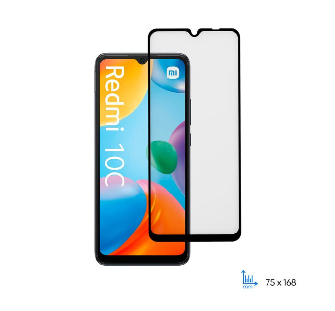 2E Скло захисне 2E Xiaomi Redmi 10C 2.5D FCFG black (2E-MI-10C-SMFCFG-BB)